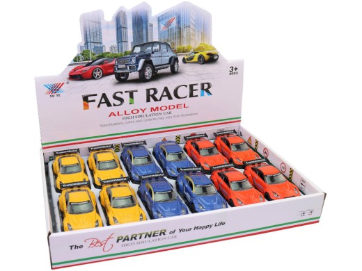 14241 - Auto závodní kovové, zpětný chod, 11,5 x 5 x 3,5 cm