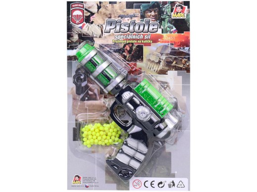 15642 - Pistole na kuličky, 18 cm, s náhradními kuličkami, 100 ks