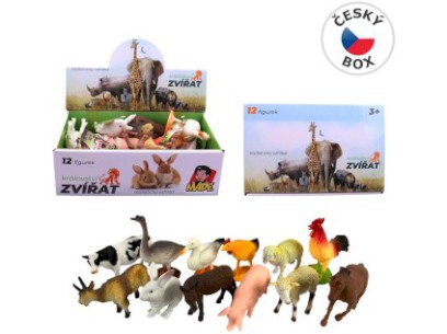 Zvířátka domácí 12 ks  v display  boxu, 12,5 cm