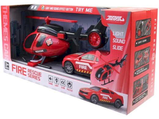 Hasičská sada, s bateriemi, 29 x 13 x 11,5cm