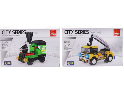 Kostky dopravní prostředky, 16 ks v display boxu