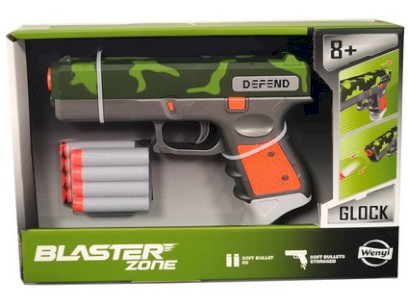 Pistole se softovými náboji, 8 ks, 18,5 x 3 x 13 cm