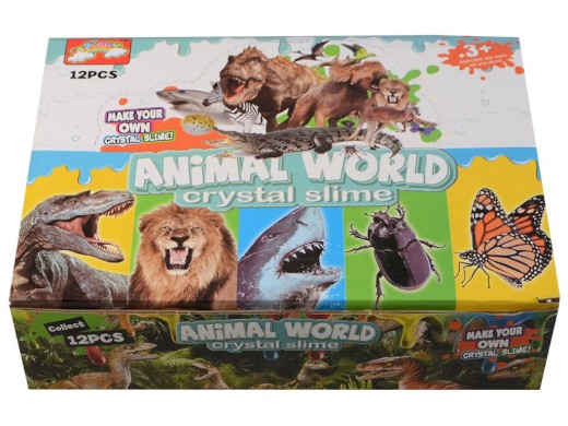 06979 - Sliz se safari zvířátkem, 12 ks v boxu, 6 cm