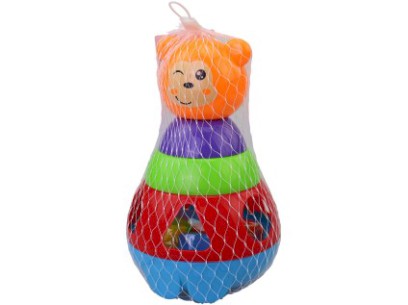 17393 - Pyramida opička vkládačka, 14 x 14 x 24 cm