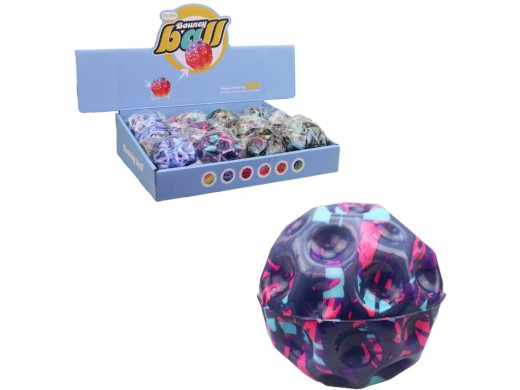 Míček elastický, 12 ks v display boxu, 8 cm