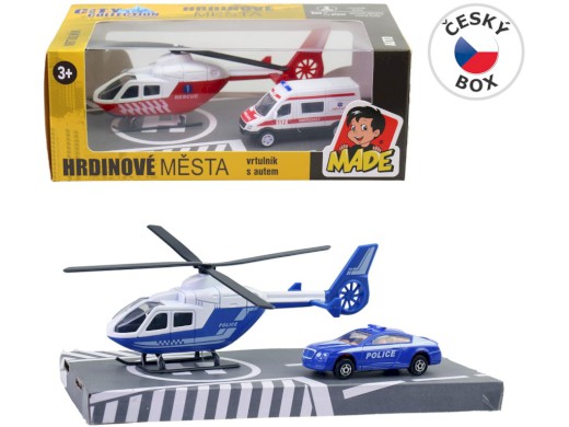 Záchranářská sada, vrtulník a auto