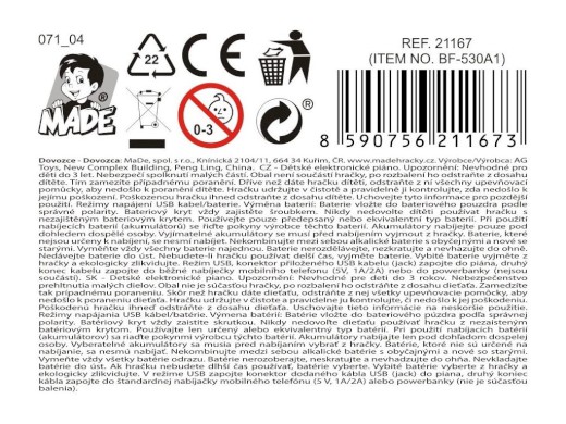 Piáno 49 kláves, mikrofón, 53 x 18 x 5,4 cm