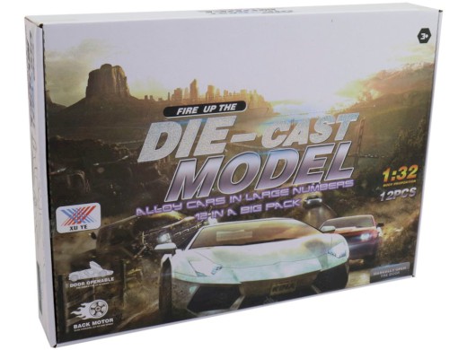 14242 - Auto závodní kovové, s otevíracími dveřmi, zpětný chod, 12 x 5 x 3,5 cm