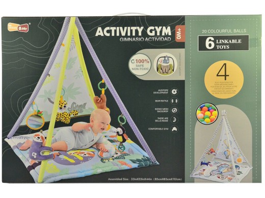 11464 - Podložka - stan, s hudbou a doplňky,  85 x 85 x 112 cm