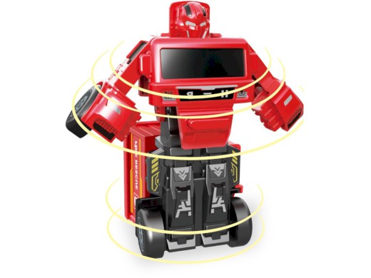 14064 - Robot - hasičská auta, měnící se, na setrvačník, 11,5 x 6,5 x 8,5 cm