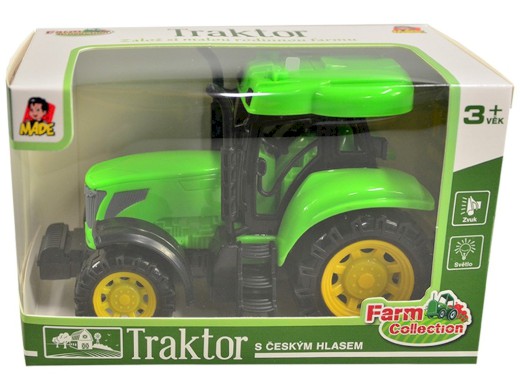 00921 - Traktor s českým hlasem, světlo zvuk, na setrvačník, 14 cm