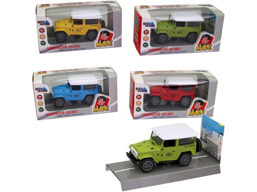 14849 - Auto Jeep kovové, na zpětný chod, 9,5, x 4,6 x 5 cm