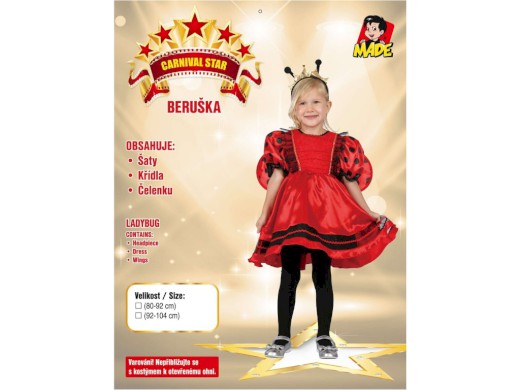 03876 - Šaty na karneval - beruška, 80-92 cm