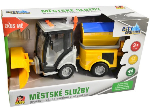 12411 - Odklízecí vůz na setrvačník, se světlem a zvukem, 25 cm