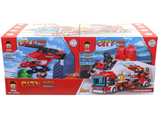 Stavebnice hasiči, 8 ks v display boxu