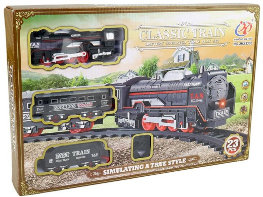 14441 - Vlaková souprava, na baterie, se světlem, 23 ks, 36,5 x 4,5 x 24,5 cm