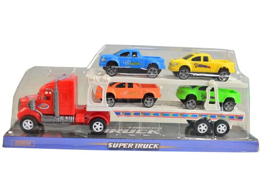 05708 - Tahač s auty, na setrvačník, 31,4 x 13,2 x 8,5 cm