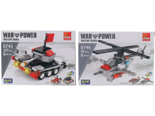 Kostky vojenská technika, 8 ks v display boxu