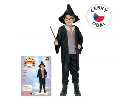Šaty na karneval - kouzelník, 120-130 cm