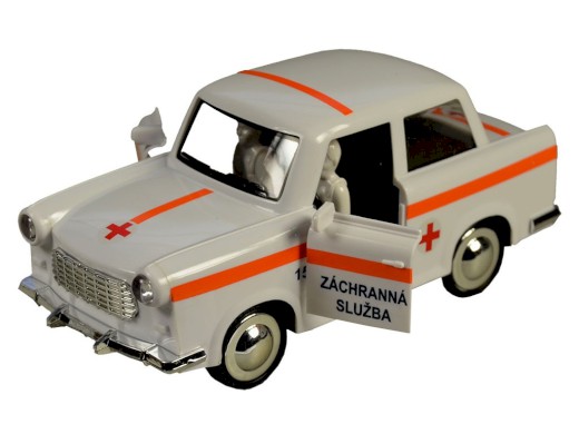 98528 - Auto ambulance retro na setrvačník 6 x 17 x 8 cm