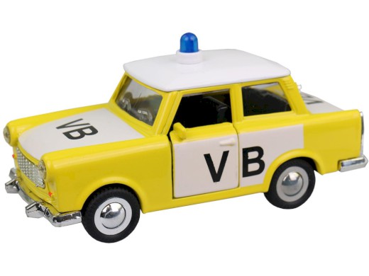 Auto Trabant-policejní, kovový, 12 cm