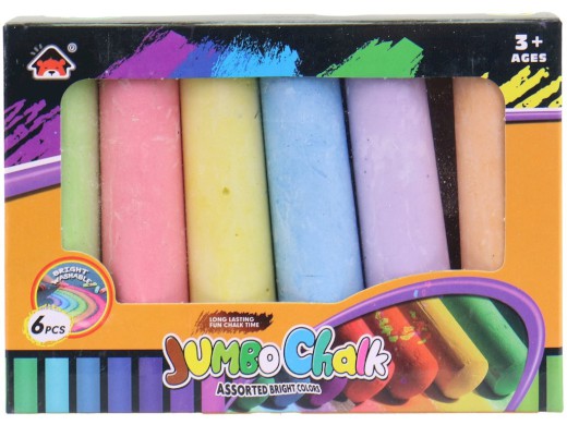 Křídy barevné v boxu, 6 ks