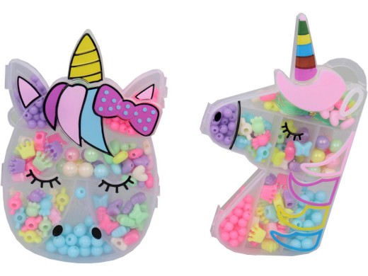 15992 - Korálky v boxu jednorožce, 15 x 10 cm