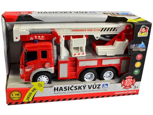 12578 - Auto požární s plošinou, 13 x 25 x 8 cm