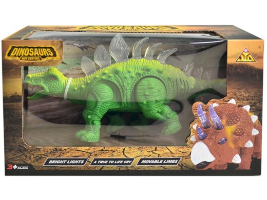 00058 - Dinosaurus na baterie, světlo, realistický zvuk, pohyb dopředu, 11 x 22 x 6 cm