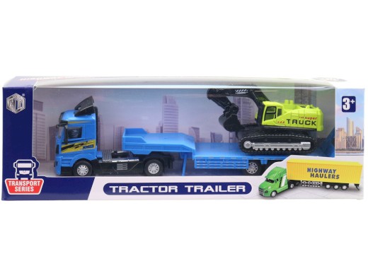 Auto s přívěsem a bagrem, 26 cm