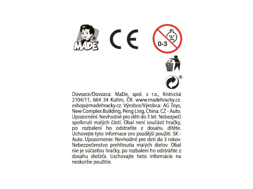 Auto sportovní, 6 ks v display boxu, 17,5 cm