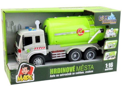 14286 - Auto cisterna na setrvačník, se světlem a zvukem, na baterie, 26,5 x 10 x 13,5 cm