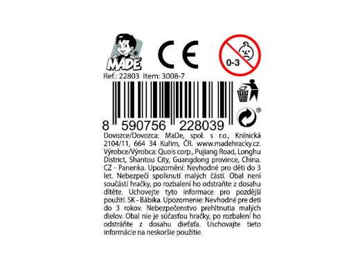 Panenka s brýlemi, 12 ks v display boxu, 16 cm