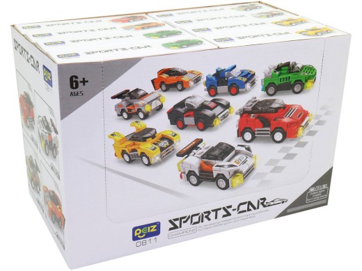 18100 - Auto sportovní, volná kola, 16 ks v display boxu