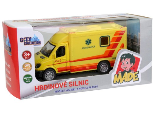 10697 - Ambulance kovová, zpětný chod, 10 cm