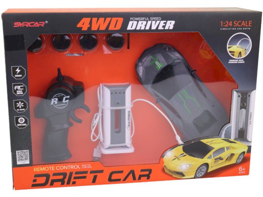 Elektroauto na ovládání, 19 cm, vyměnitelná kola, funkce driftování, nabíjecí stanice