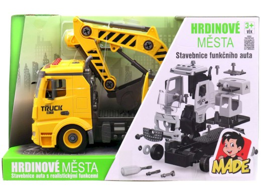 Auto bagr k sestavení, světlo a zvuk, baterie, 32 cm