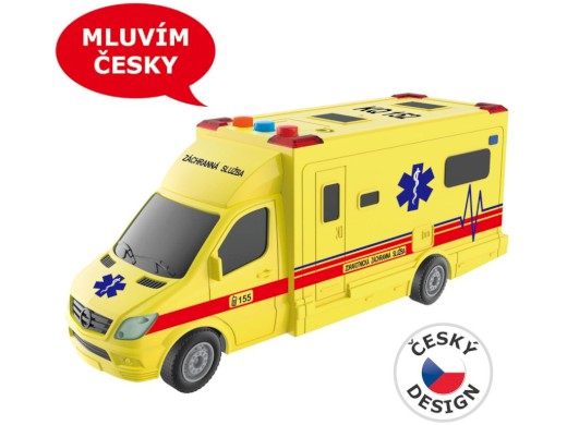 07631 - Sanitka na setrvačník, na baterie se světlem a zvukem, 8 x 19 x 6 cm
