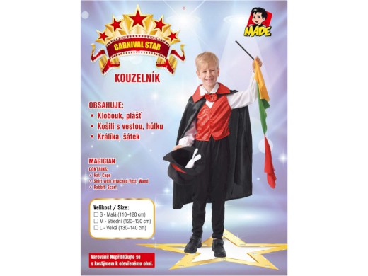 09622 - Šaty na karneval -  kouzelník, 120 - 130 cm