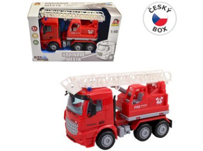 73880-08121 08121 - Auto hasičské s plošinou na setrvačník, 16 cm