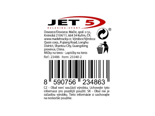 Tenisové míčky 3 ks v sáčku