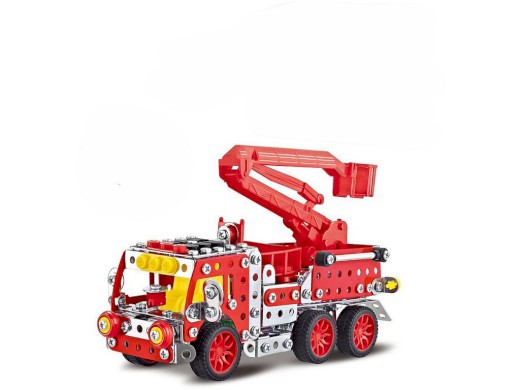 08340 - Malý mechanik -  hasičské auto s plošinou, 327 ks