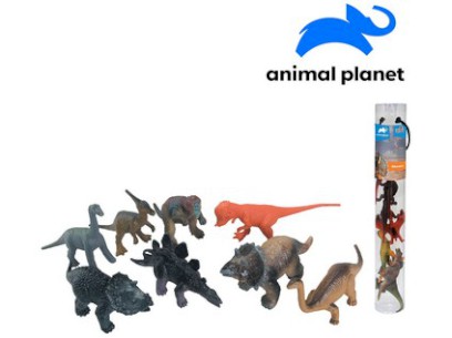 07552 - Zvířátka v tubě - dinosauři, 6 - 11 cm, mobilní aplikace pro zobrazení zvířátek, 8 ks