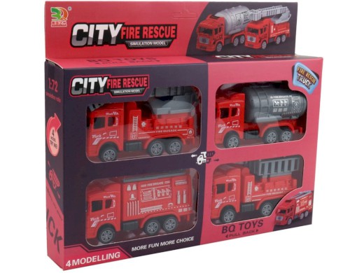 14151 - Auto hasičská, zpětný chod  12,5 x 4,5 x 6 cm