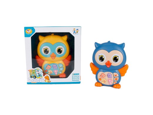 15693 - Piánko sova, se světlem, hudbou a zvukem, na baterie, 12 x 4,5 x 14 cm