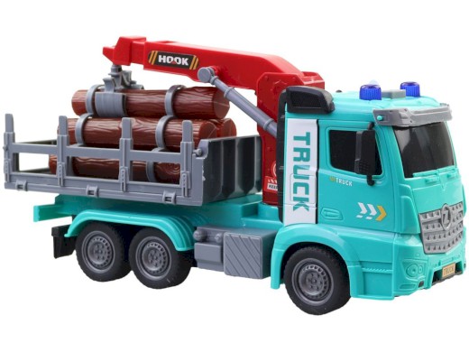 Auto převážející klády, s bateriemi