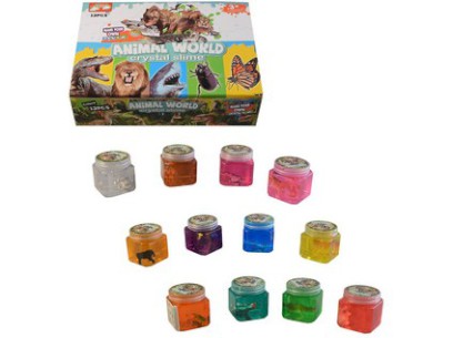 06979 - Sliz se safari zvířátkem, 12 ks v boxu, 6 cm