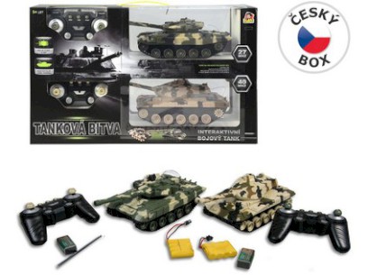 02048 - MaDe Tank 2 ks na ovládání s pojízdnými pásy 27cm, nabíjecí baterie součástí