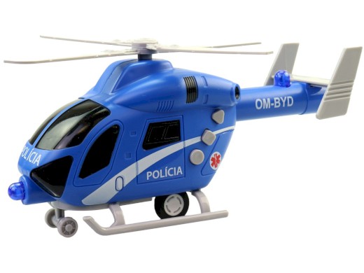 MaDe Vrtulník policejní SK na setrvačník, na baterie se světlem a zvukem, 20 cm