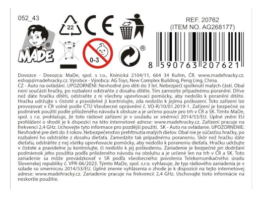 20762 - Auto obracecí na ovládání, 2,4 GHz, 15 cm